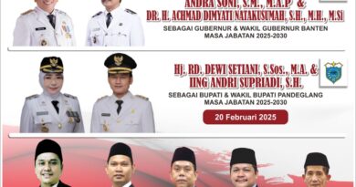 Ucapan Pelantikan Bupati Pandeglang dan Gubernur Banten